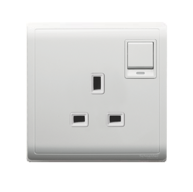 Schneider 施耐德 – 13A 單位連保護門有掣插座 E8215_WE/E8215_LS/E8215_WG/E8215_MB-hong-kong