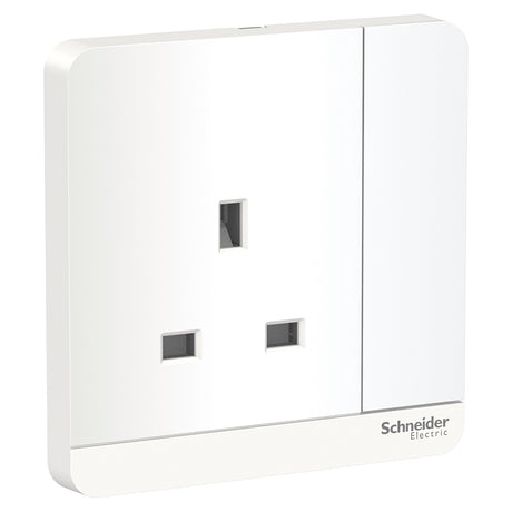 Schneider 施耐德 E8315N_WE_C5 13A 單位連保護門有掣插座連LED指示燈-hong-kong