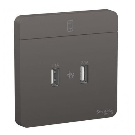 Schneider 施耐德 E8332USB_DG_C5 兩位2.1A USB充電插座-hong-kong