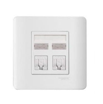 Schneider 施耐德 – 兩位RJ45 八線5e類數據插座(模塊備防塵蓋) E8432RJ/5 WE-hong-kong