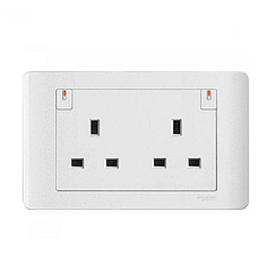 Schneider 施耐德 – 13A兩位連保護門有燈有掣插座 E84T25N WE / E84T25N SZ / E84T25N SA-hong-kong