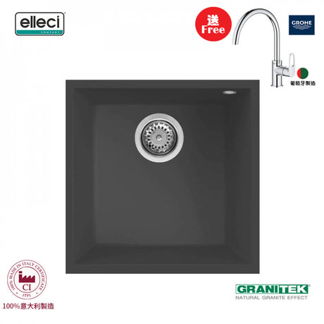 elleci Quadra 102 Undermount 台下花崗岩星盆 (Ghisa)-hong-kong