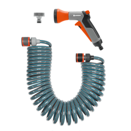 德國 GARDENA 4647-20 Spiral Hose Set 10m 螺絲水喉及花灑套裝-hong-kong