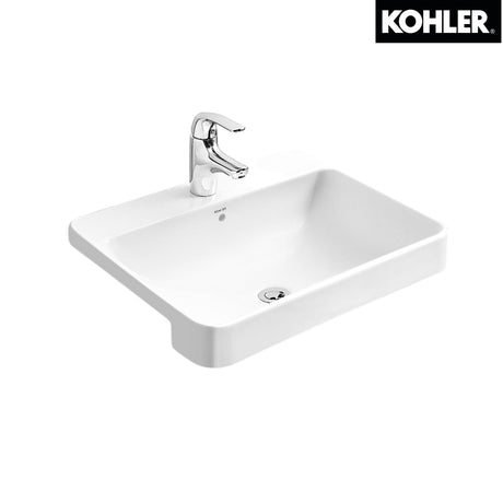KOHLER K-11479X-VC1-0 長方形半崁式浴室面盆（單龍頭孔）-hong-kong