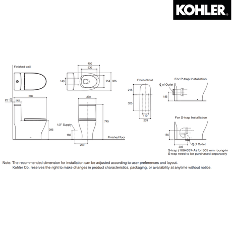 KOHLER K-25413H-0 REACH UP 連體式自由咀座廁-hong-kong