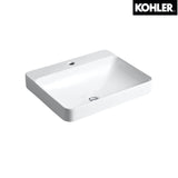 KOHLER K-2660X-1-0 FOREFRONT 長方形檯上式面盆 (單龍頭孔)-hong-kong
