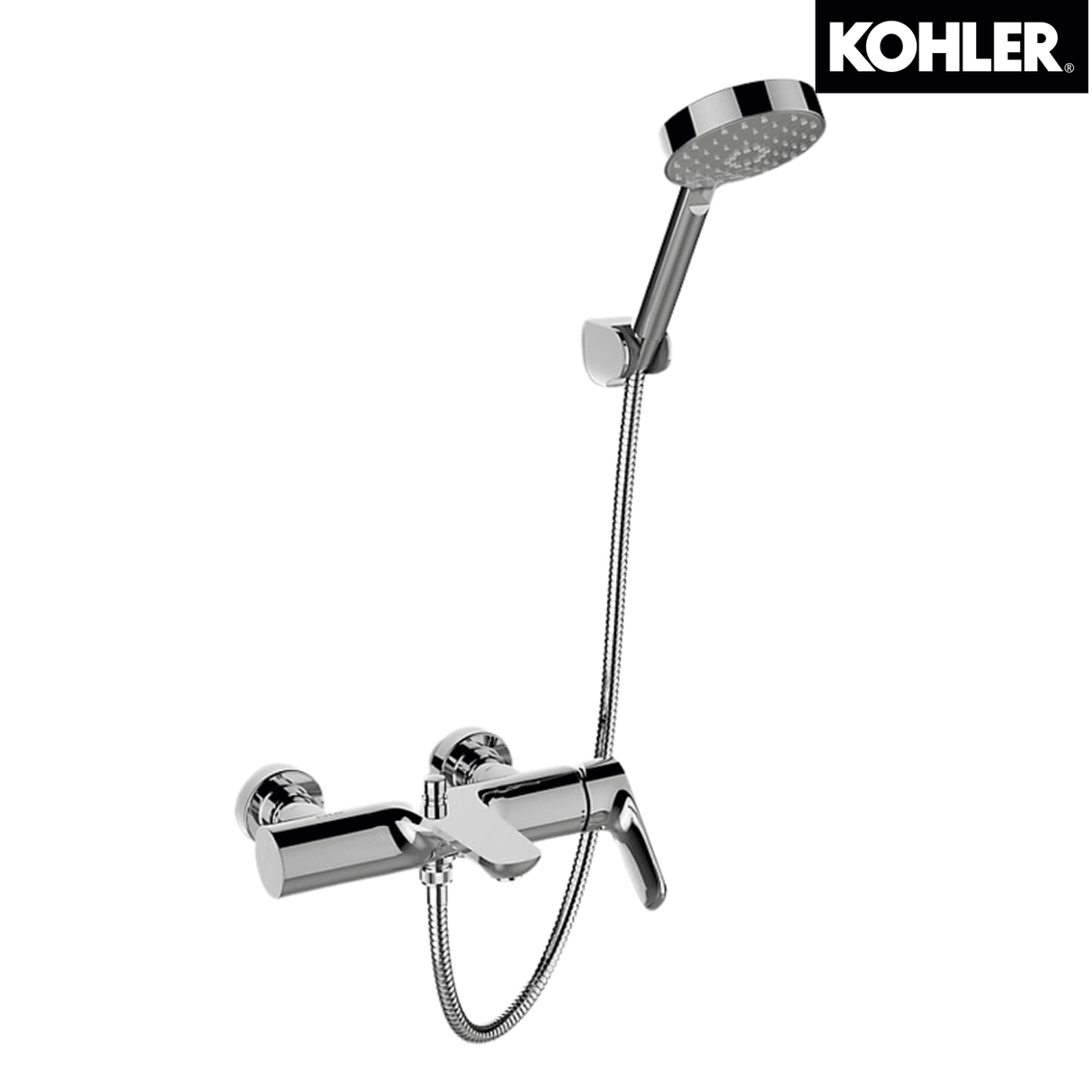 KOHLER K-72282K-4-CP ALEO 掛牆式浴缸龍頭 (連多功能手持花灑及花灑托架)-hong-kong