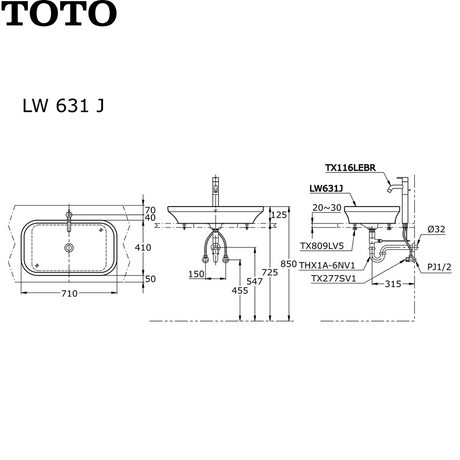 TOTO LW631JW/F 台上面盆-hong-kong