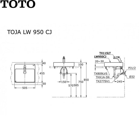 TOTO LW950CJ 檯面洗手盆-hong-kong