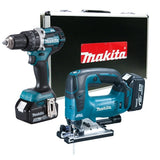 Makita 牧田 DLX2202TX1 18V 鋰電充電式工具套裝 (衝撃電鑽+曲線鋸)-hong-kong
