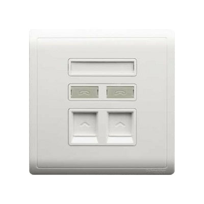 Schneider 施耐德 – 兩位RJ11四線電話插座 E8232RJS4_WE/E8232RJS4_WG/E8232RJS4_MB-hong-kong