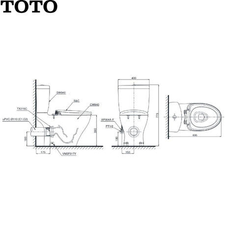TOTO C940E 自由咀分體座廁-hong-kong