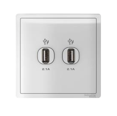 Schneider 施耐德 – 雙位2.1A USB充電插座 E8232USB_WE/E8232USB_LS/E8232USB_WG-hong-kong