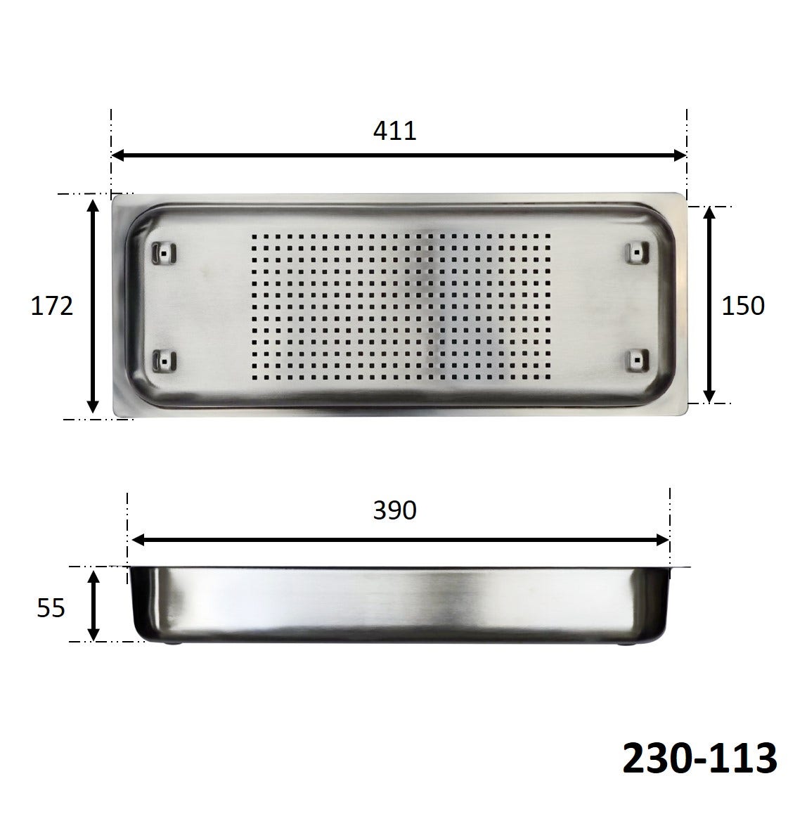 FRANKE 230-113 滴水盤 411x172x55mm (MRX, KBG系列適用)-hong-kong