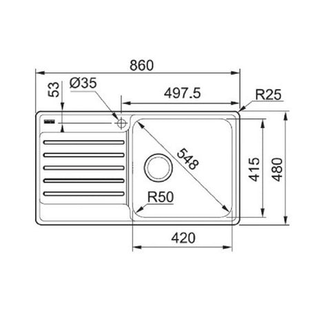 FRANKE BCX 611-86 LHD (101.0438.085) Bell 不銹鋼 檯面 單星盆 860x480mm 銀色-hong-kong