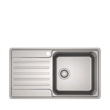 FRANKE BCX 611-86 LHD (101.0438.085) Bell 不銹鋼 檯面 單星盆 860x480mm 銀色-hong-kong