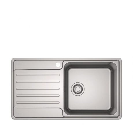 FRANKE BCX 611-86 LHD (101.0438.085) Bell 不銹鋼 檯面 單星盆 860x480mm 銀色-hong-kong