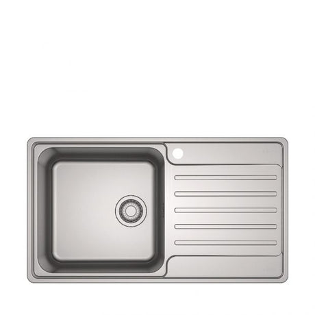 FRANKE BCX 611-86 RHD (101.0438.087) Bell 不銹鋼 檯面 單星盆 860x480mm 銀色-hong-kong