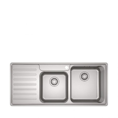 FRANKE BCX 621 LHD (101.0547.021) Bell 不銹鋼 檯面 雙星盆 1080x480mm 銀色-hong-kong