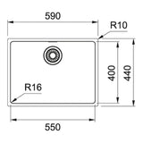 FRANKE MRX 110-55 (122.0553.947) Maris 不銹鋼 檯底 單星盆 590x440mm 銀色-hong-kong