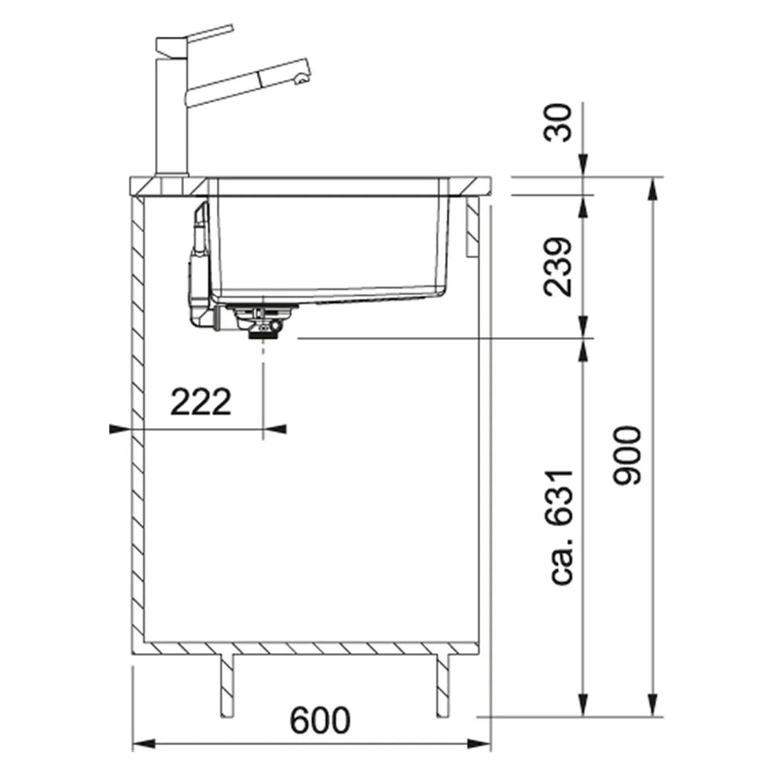 FRANKE MRX 110-55 (122.0553.947) Maris 不銹鋼 檯底 單星盆 590x440mm 銀色-hong-kong
