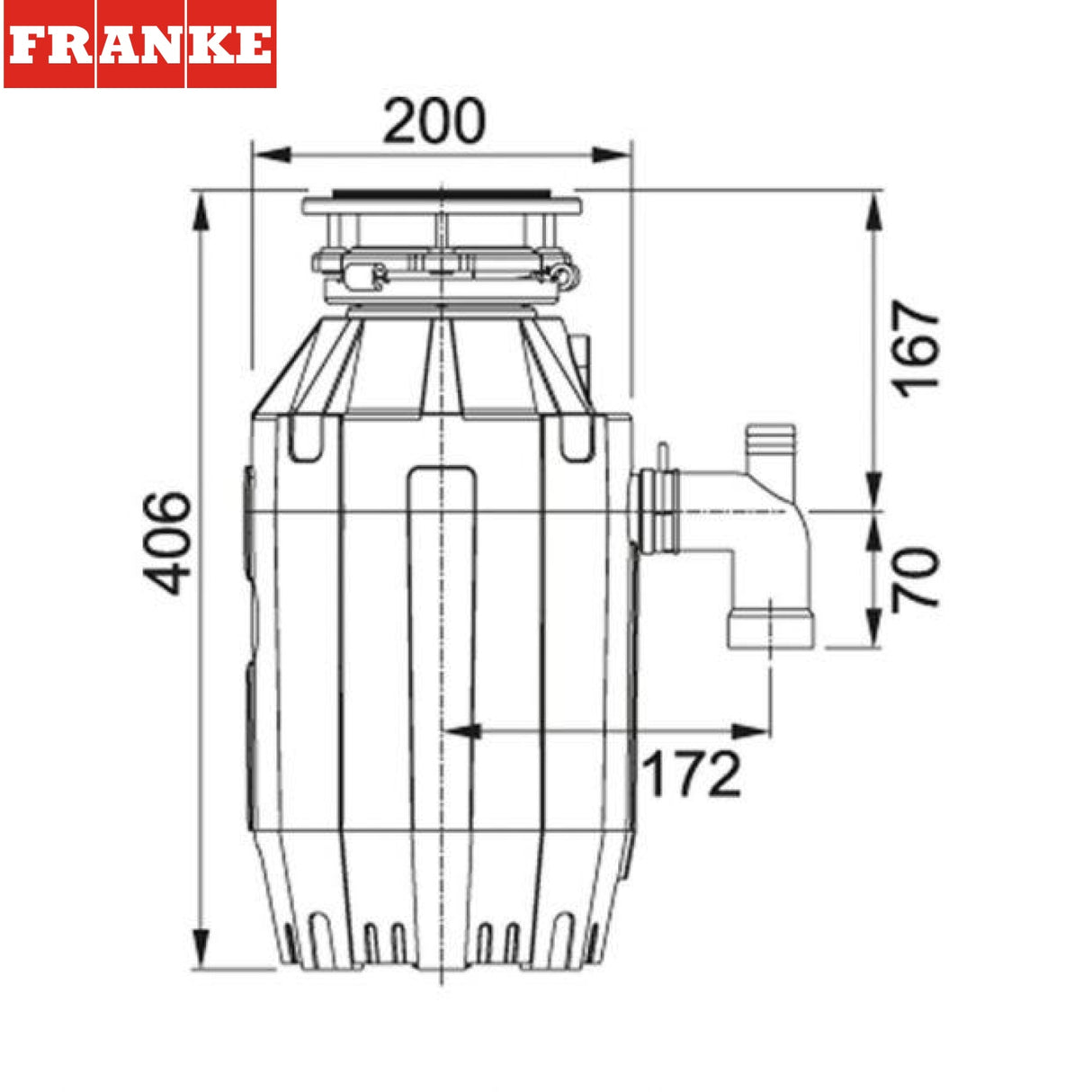FRANKE TE-125 (134.0473.237) Turbo Elite 廚餘機 (包標準安裝)-hong-kong