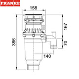 FRANKE TE-75S (134.0483.704) Turbo Elite Slimline 廚餘機 (可連安裝服務)-hong-kong
