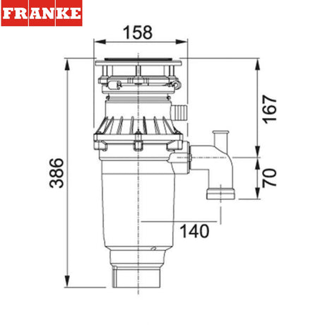 FRANKE TE-75S (134.0483.704) Turbo Elite Slimline 廚餘機 (可連安裝服務)-hong-kong
