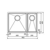 FRANKE BXX 260-4002E SBL Box 不銹鋼 檯面/檯底 雙星盆 662x450x200mm 銀色-hong-kong