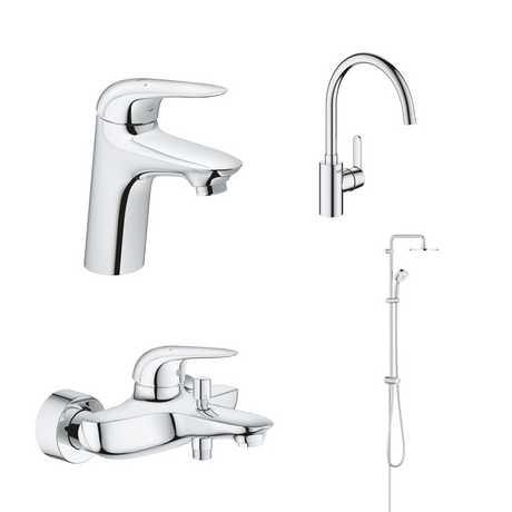 德國 GROHE 23715003+23726003+26453001+31494001 超值浴室及廚房龍頭套裝C7-hong-kong