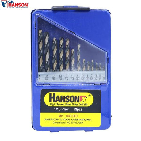 美國 C.H. HANSON M-2 黑金鋒鋼鑽咀135度套裝-hong-kong