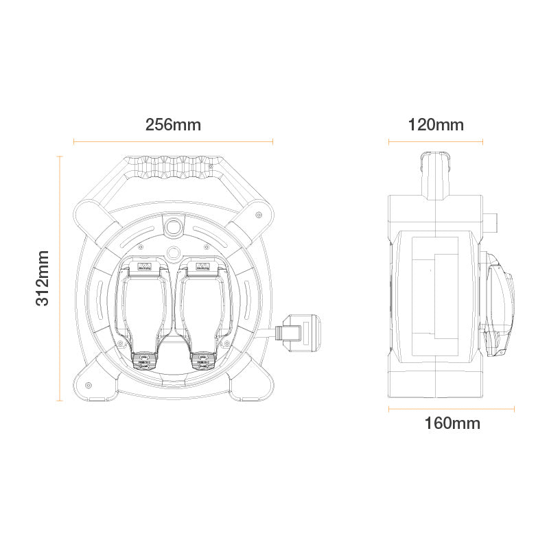 英國 Masterplug HLP2013/2IP-MP Socket 13A 20M 電線拖轆 (雙防水插座)-hong-kong