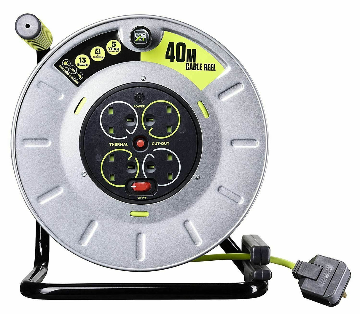 英國 Masterplug OTLU40134SL-PX 4 Socket 13A 40M 電線拖轆-hong-kong