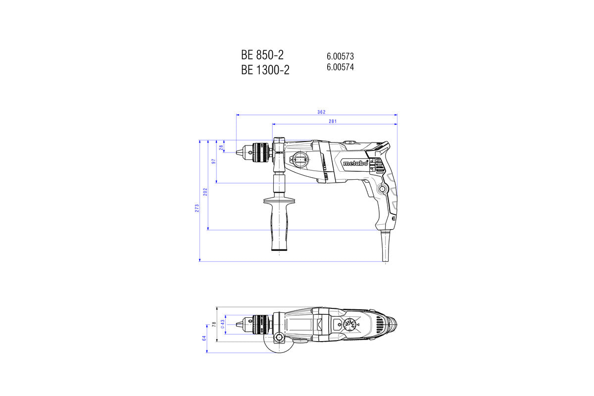 metabo 麥太保 BEV 1300-2 16mm電鑽-hong-kong
