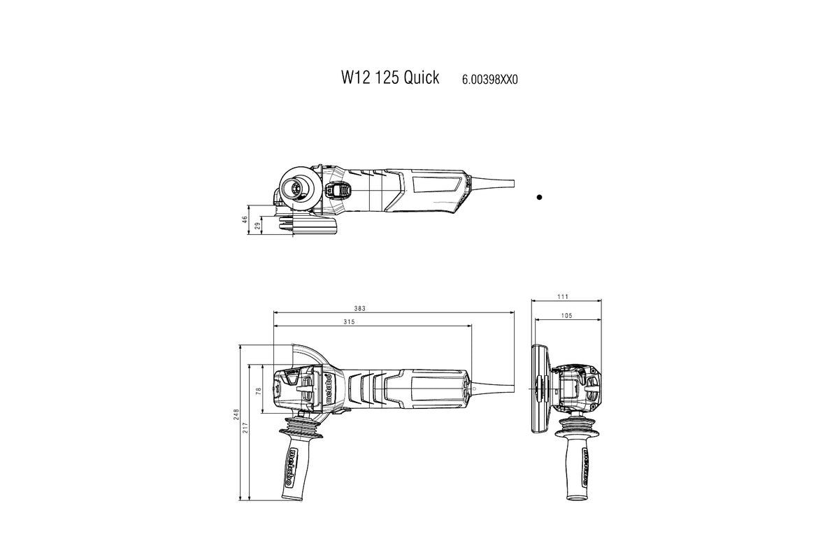 metabo 麥太保 W 12-125 Quick 125mm 1250W角磨機-hong-kong