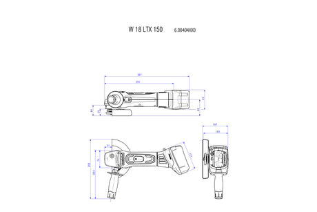 metabo 麥太保 W 18 LTX 150 150mm充電式角磨機 (鋰18V) (淨機)-hong-kong