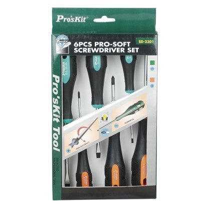PRO'SKIT SD-2301 雙色軟柄螺絲批套裝 (十/一字6支組)-hong-kong