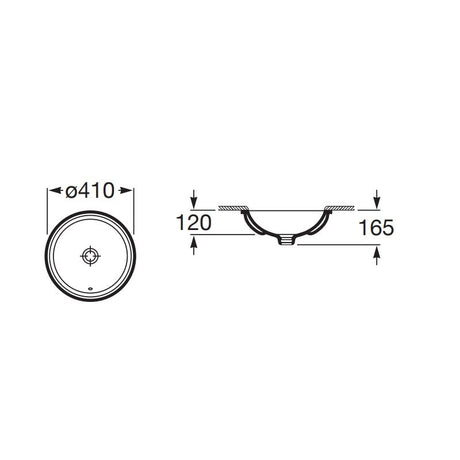 ROCA A327884000 Foro 檯底盆 410x410x165mm 白色-hong-kong