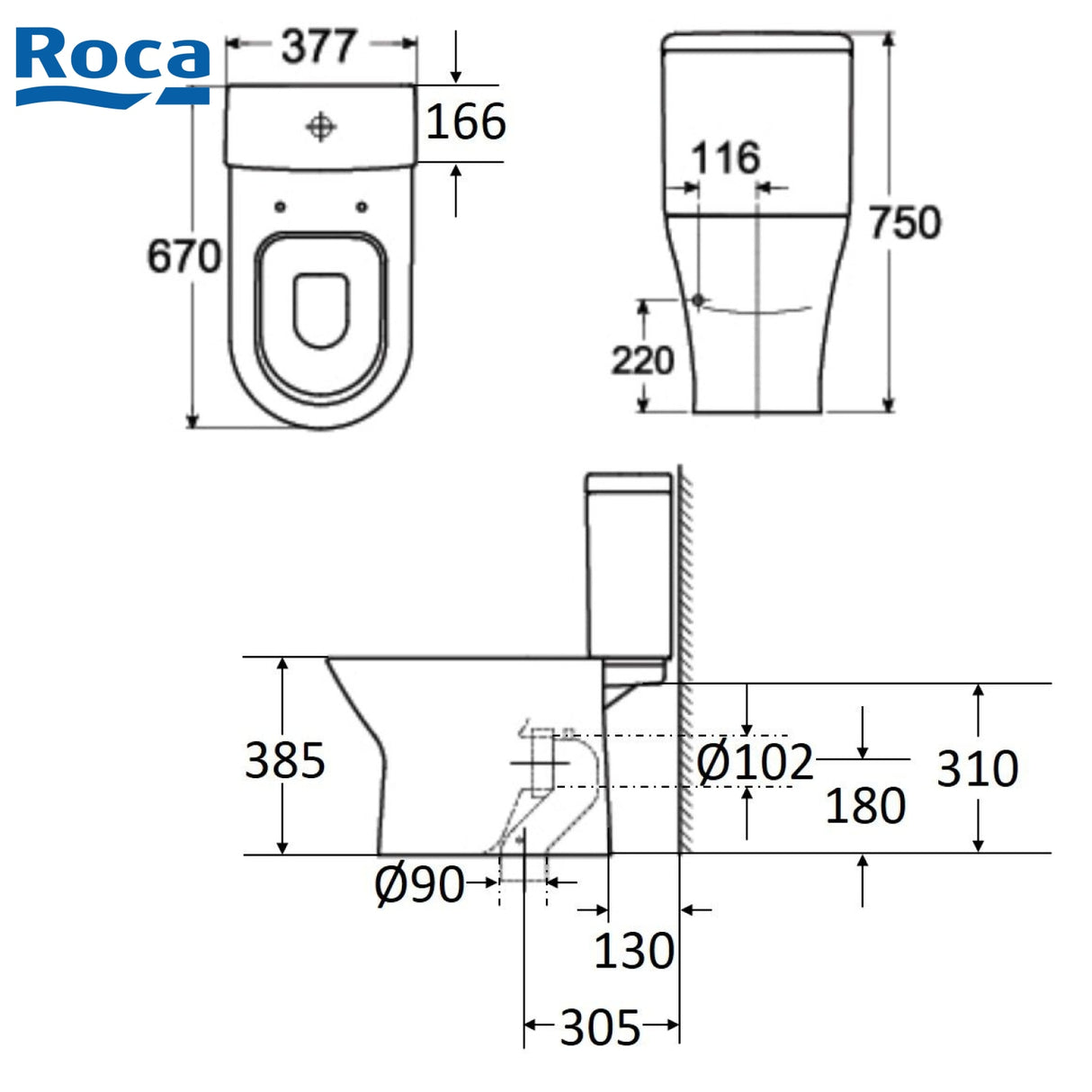 Roca Atis 34124N+342616+804025005 自由咀分體座廁配電子廁板(尊尚型)-hong-kong