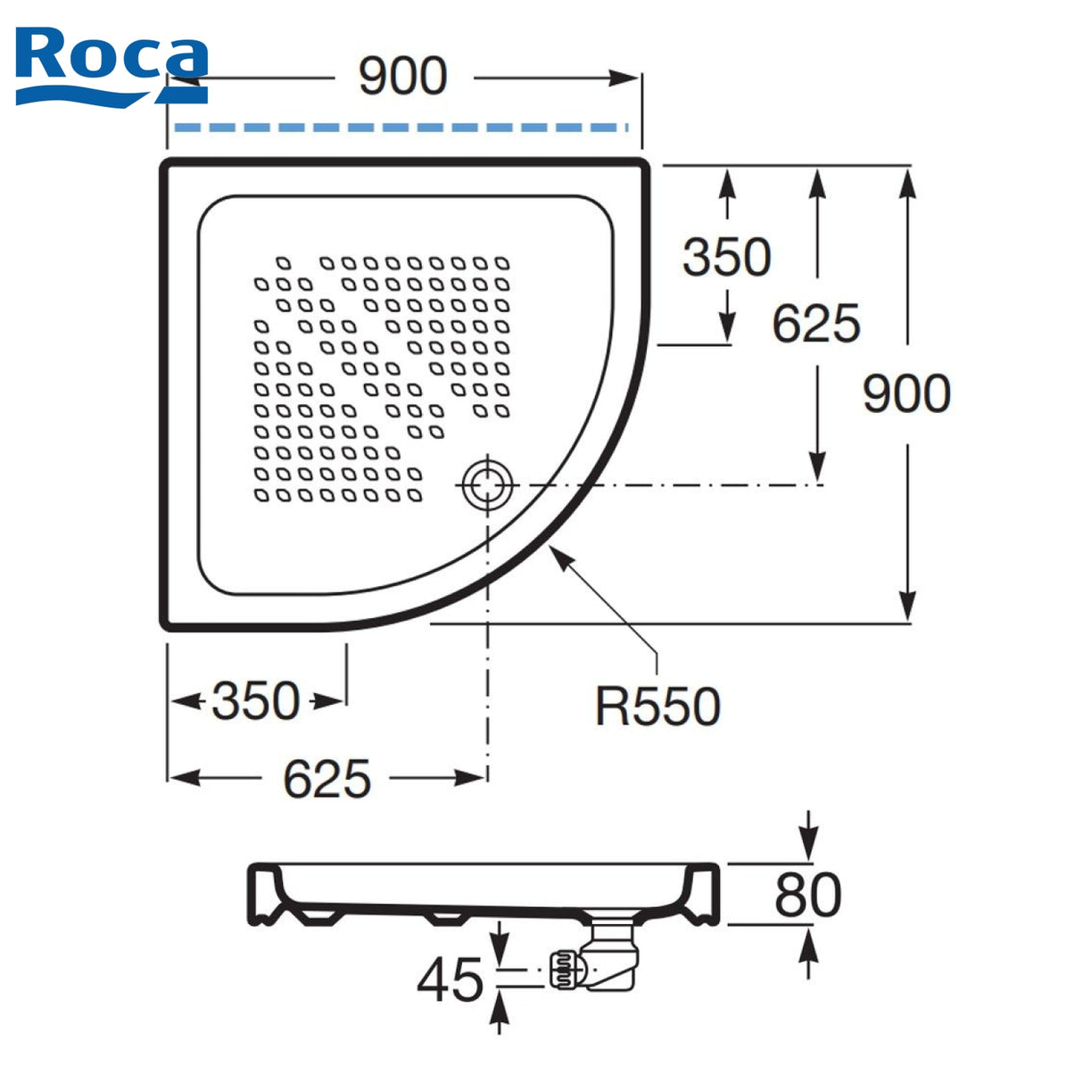Roca 3740HL 扇形淋浴盆-hong-kong