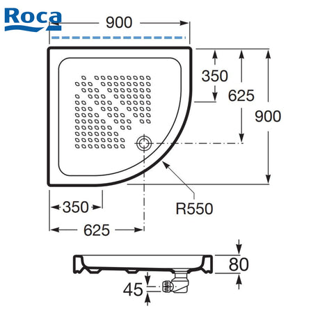 Roca 3740HL 扇形淋浴盆-hong-kong