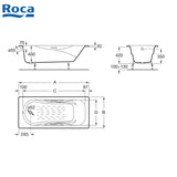 Roca A230970001 Malibu 1700x750x420mm 鑄鐵浴缸-hong-kong