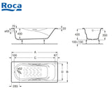 Roca A231570001 Malibu 1500x750x420mm 鑄鐵浴缸-hong-kong