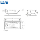 Roca A233450001 Malibu 1600x700x420mm 鑄鐵浴缸-hong-kong