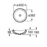 ROCA A327225000 Urbi 1 檯上盆 450x450x180mm 白色-hong-kong