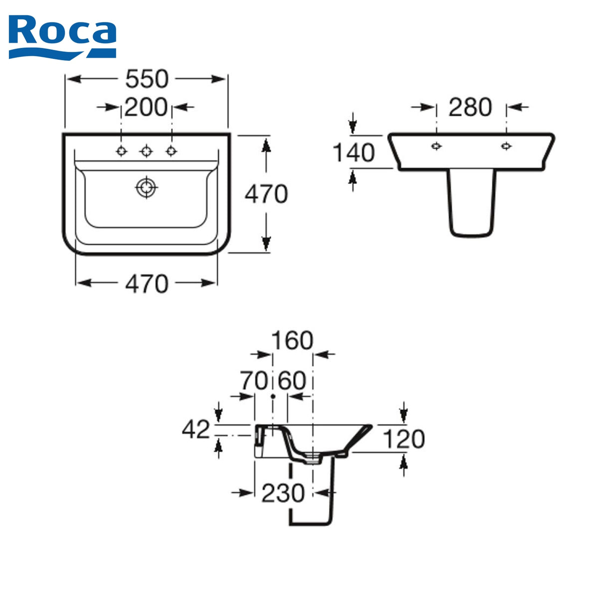 Roca 327475 Gap 掛牆/座枱洗臉盆-hong-kong