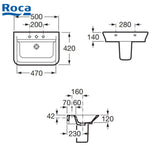 Roca A327476000 The Gap 掛牆面盆 500x420x140mm 白色-hong-kong