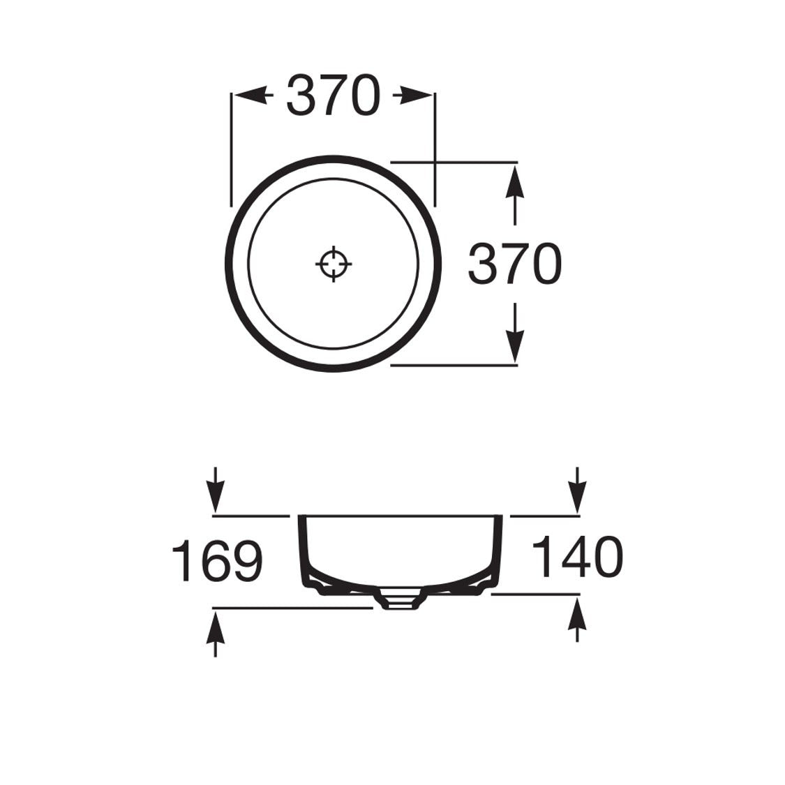 ROCA A327523640 Inspira ROUND 檯上盆 370x370x140mm 瑪瑙色-hong-kong