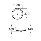 ROCA A327523640 Inspira ROUND 檯上盆 370x370x140mm 瑪瑙色-hong-kong