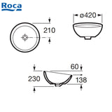 ROCA A327876000 Bol 檯上盆 420x420x230mm 白色-hong-kong